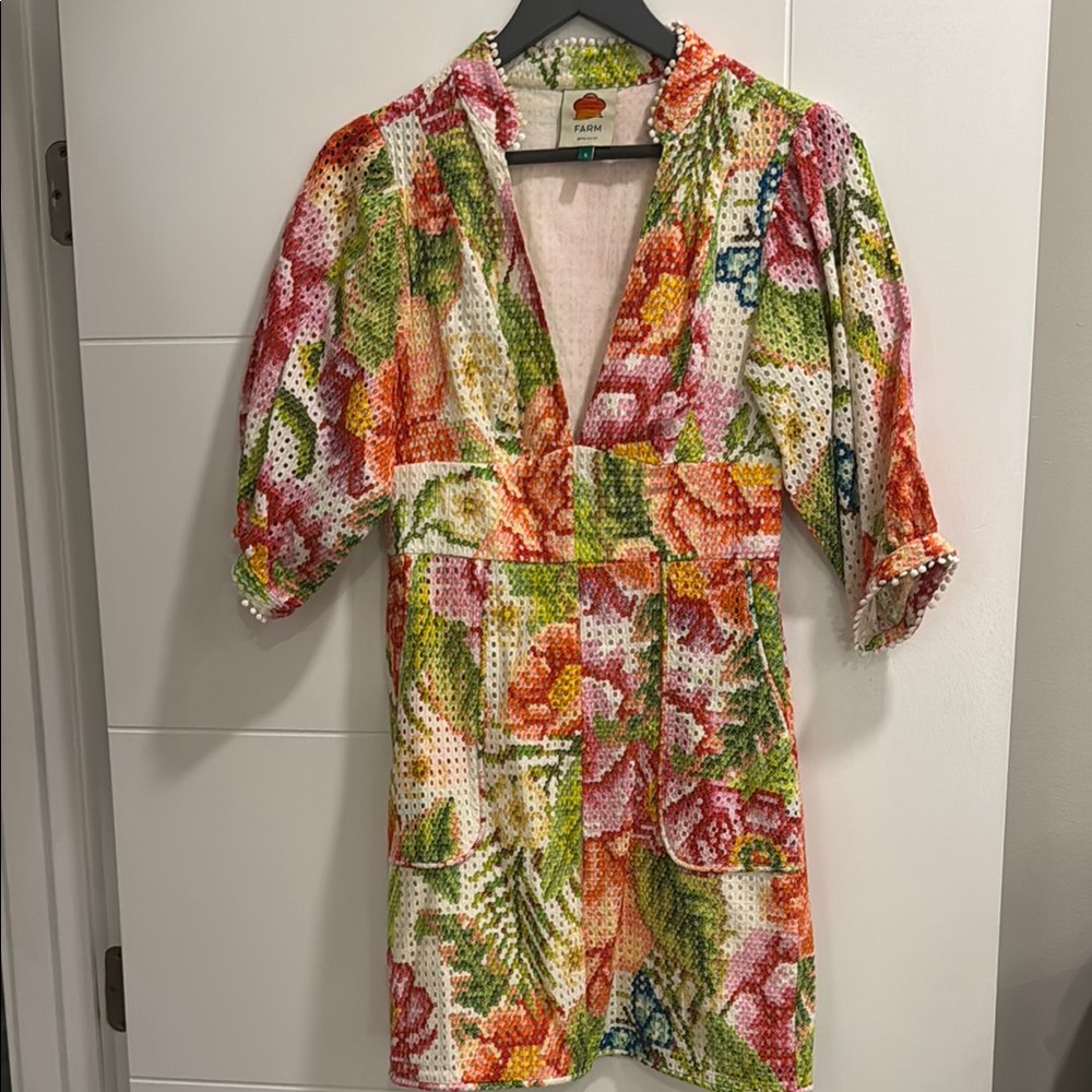 FARM Rio Floral Patchwork Mini Dress